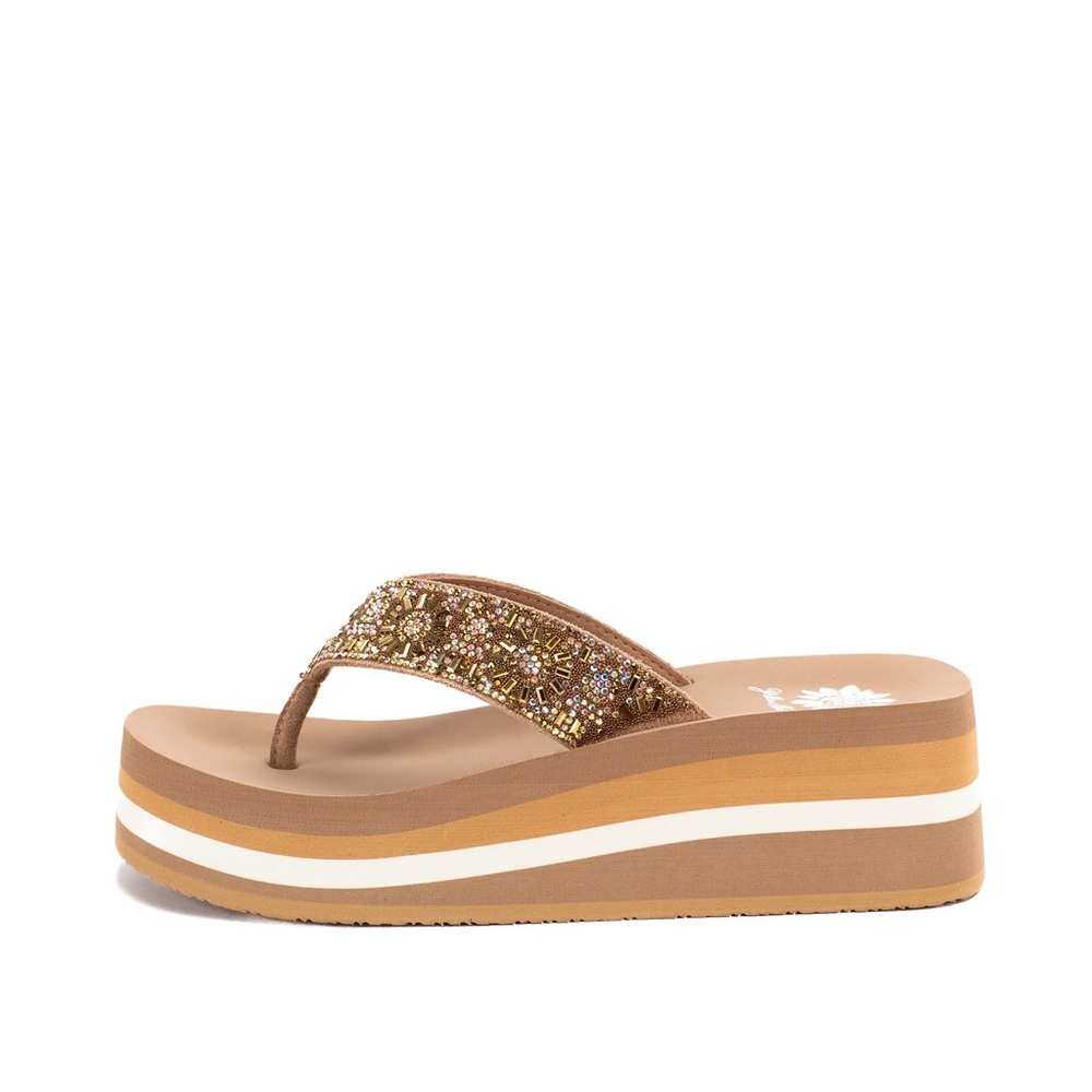 YELLOW BOX FLIP FLOPS KANIA COLOR TOAST MEDIUM WIDTH NEW FIRM PRICE ( no bargain